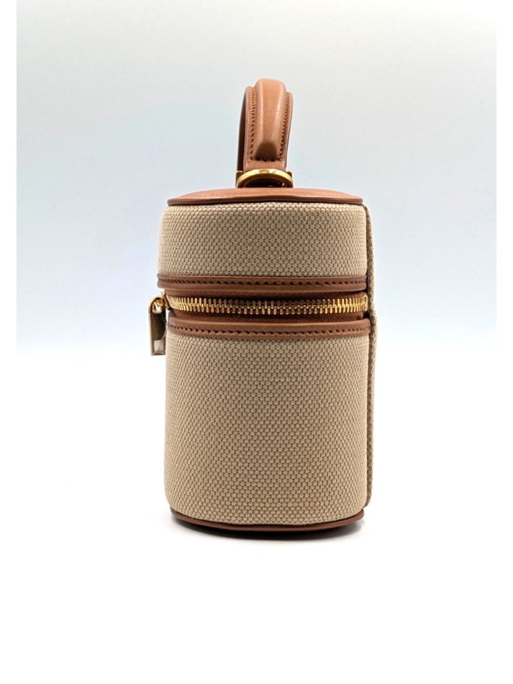 Saint Laurent Canvas Calfskin Mini Gaby Vanity Case Desert Dust Brick 834213 - Picture 4 of 15